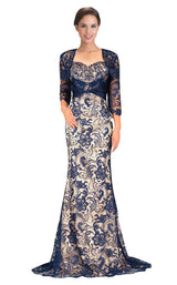 1 of 4 Elizabeth K GL1419 Dress Navy