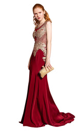 1 of 3 Elizabeth K GL1461 Dress Burgundy