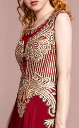 3 of 3 Elizabeth K GL1461 Dress Burgundy