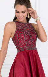 5 of 7 Elizabeth K GL1501 Dress Burgundy