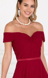 4 of 4 Elizabeth K GL1523 Dress Burgundy