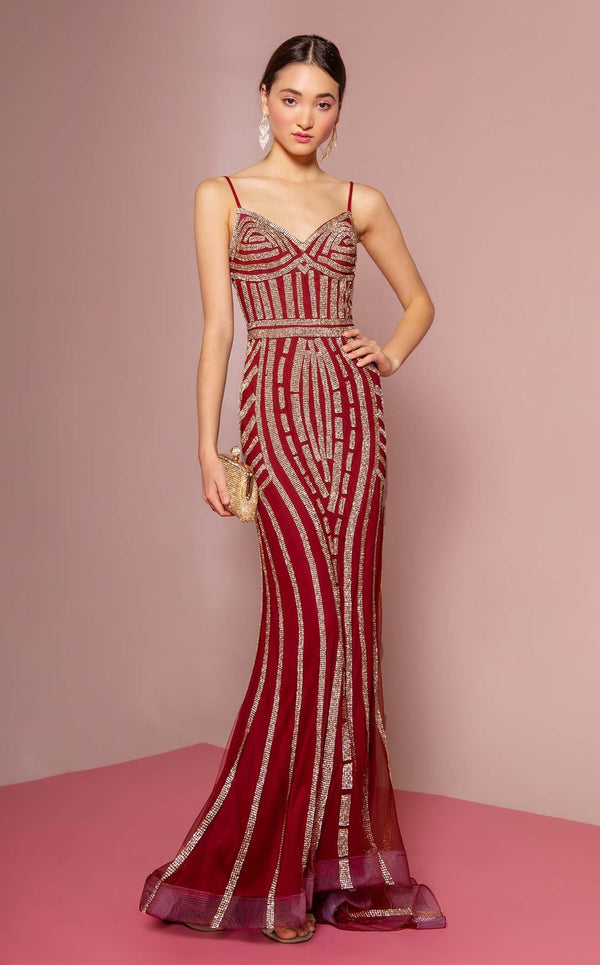 GLS by Gloria GL1543 Dress Burgundy