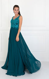 1 of 4 Elizabeth K GL1567 Dress Teal