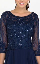 7 of 7 Elizabeth K GL1580 Dress Navy