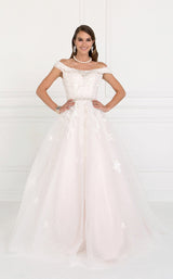 1 of 3 Elizabeth K GL1589 Dress Ivory-Champagne