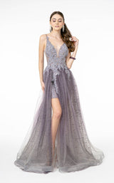 1 of 4 GLS by Gloria GL1807 Dress Purple-Silver