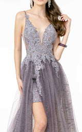 3 of 4 GLS by Gloria GL1807 Dress Purple-Silver