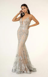 1 of 4 GLS by Gloria GL1921 Dress Silver-Nude