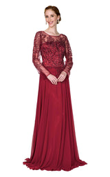 1 of 9 Elizabeth K GL2096 Dress Burgundy