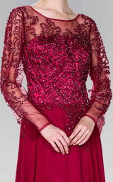 6 of 9 Elizabeth K GL2096 Dress Burgundy