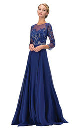 1 of 4 Elizabeth K GL2127 Dress Royal-Blue