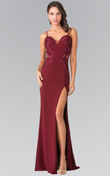2 of 7 Elizabeth K GL2223 Dress Burgundy