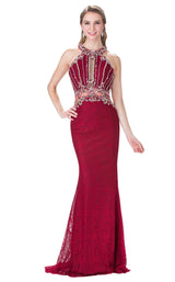 1 of 8 Elizabeth K GL2275 Dress Burgundy