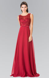 2 of 14 Elizabeth K GL2364 Dress Burgundy