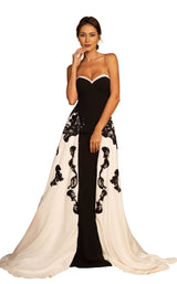 1 of 4 Elizabeth K GL2582 Dress Black-White