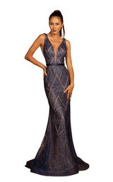 1 of 4 Elizabeth K GL2646 Dress Navy