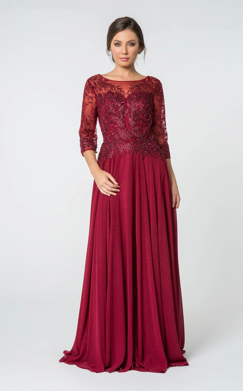 Elizabeth K GL2810 Dress Burgundy