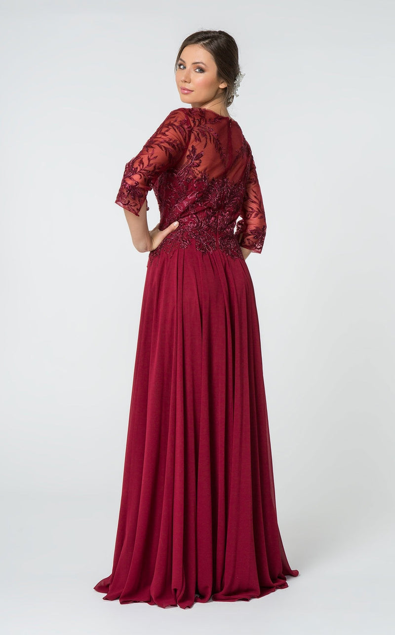 Elizabeth K GL2810 Dress Burgundy