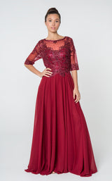 2 of 14 Elizabeth K GL2812 Dress Burgundy