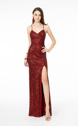 2 of 8 Elizabeth K GL2919 Dress Burgundy