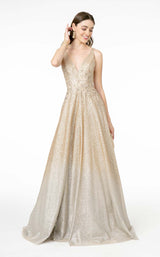 1 of 4 GLS by Gloria GL2992 Dress Gold-Silver