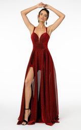 1 of 8 Elizabeth K GL2997 Dress Burgundy