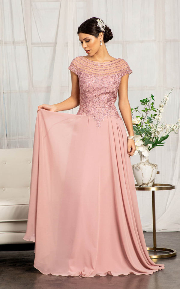 Elizabeth K GL3065 Dress Dark-Rose
