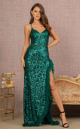 1 of 8 Elizabeth K GL3143 Dress Emerald-Green
