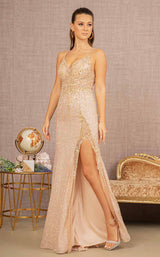 1 of 4 GLS by Gloria GL3151 Dress Champagne