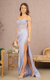 6 of 22 Elizabeth K GL3162 Dress Periwinkle-Blue