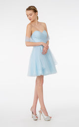 1 of 10 Elizabeth K GS2868 Dress Ice-Blue