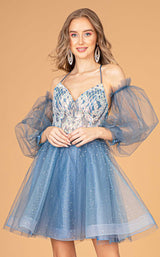 Elizabeth K GS3095 Dress Smoky-Blue
