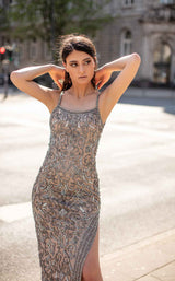 4 of 4 Chic and Holland HF1509 Dress Mink-Grey