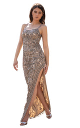 1 of 4 Chic and Holland HF1509 Dress Mink-Grey