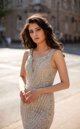 4 of 4 Chic and Holland HF1511 Dress Champagne