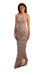 1 of 5 Chic and Holland HF1514 Dress Champagne