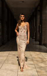 2 of 4 Chic and Holland HF1531 Dress Champagne