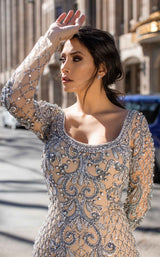 4 of 4 Chic and Holland HF1537 Dress Nude-Periwinkle