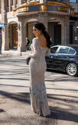 3 of 4 Chic and Holland HF1537 Dress Nude-Periwinkle