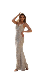 1 of 4 Chic and Holland HF1539 Dress Nude