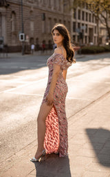 3 of 4 Chic and Holland HF1553 Dress Mauve-Multi