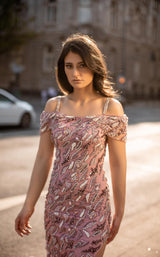 4 of 4 Chic and Holland HF1553 Dress Mauve-Multi