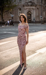 2 of 4 Chic and Holland HF1553 Dress Mauve-Multi