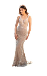 1 of 4 Chic and Holland HF1556 Dress Nude