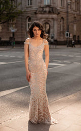 2 of 4 Chic and Holland HF1559 Dress Champagne