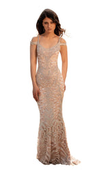 1 of 4 Chic and Holland HF1559 Dress Champagne
