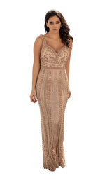 1 of 4 Chic and Holland HF1567 Dress Champagne