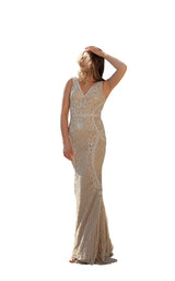 1 of 4 Chic and Holland HF1569 Dress Nude