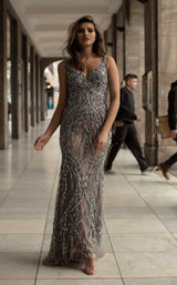 2 of 4 Chic and Holland HF1587 Dress Mink-Grey