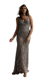 1 of 4 Chic and Holland HF1587 Dress Mink-Grey